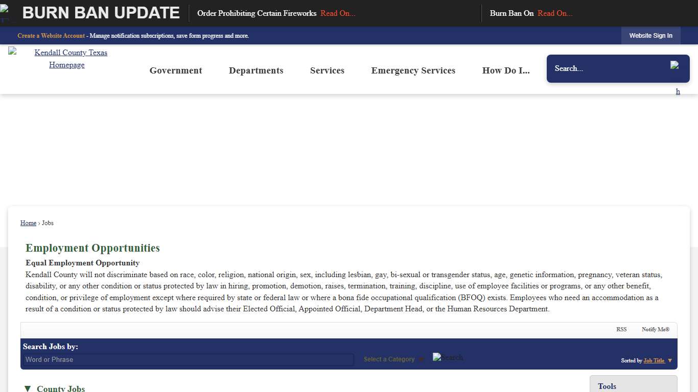 Jobs • Kendall County, TX • CivicEngage